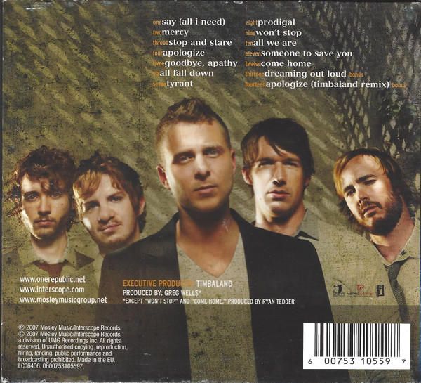 OneRepublic - Dreaming Out Loud | Interscope Records (0600753105597) - 2