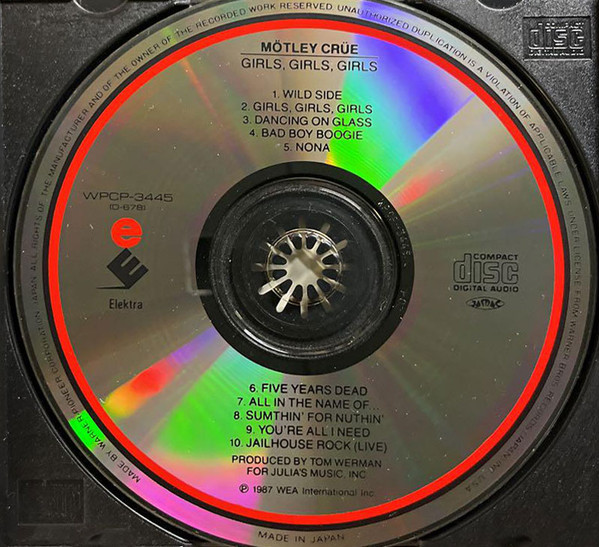 Mötley Crüe - Girls, Girls, Girls | Elektra (WPCP-3445) - 3