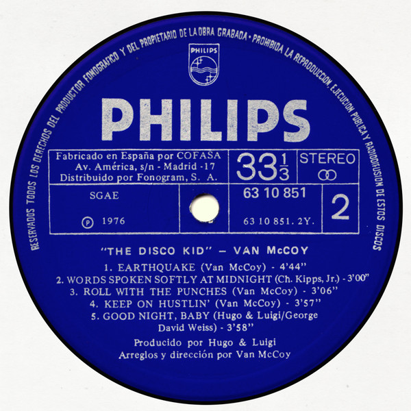 Van McCoy - The Disco Kid | Philips (63 10 851) - 3