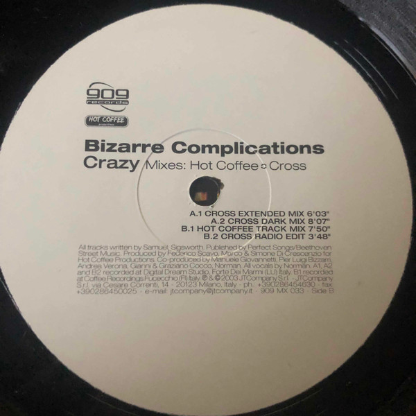 Bizarre Complications - Crazy | 909 Records (909 MX 033) - 2