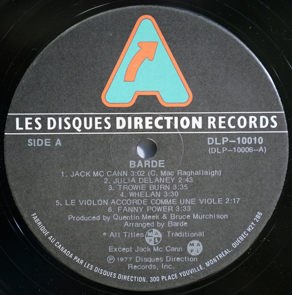 Barde - Barde [Vinyl] | Les Disques Direction Records (DLP-10010) - 3