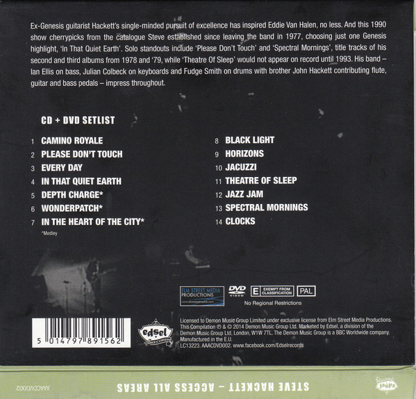 Steve Hackett - Access All Areas | Edsel Records (AAACDVD002) - 2 Steve Hackett - Access All Areas | Edsel Records (AAACDVD002) - 2