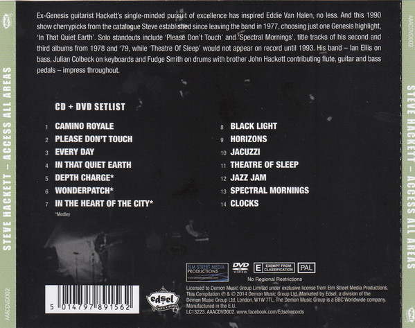 Steve Hackett - Access All Areas | Edsel Records (AAACDVD002) - 4 Steve Hackett - Access All Areas | Edsel Records (AAACDVD002) - 4