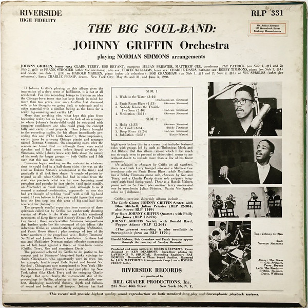 The Johnny Griffin Orchestra - The Big Soul-Band | Riverside Records (RLP 331) - 2 The Johnny Griffin Orchestra - The Big Soul-Band | Riverside Records (RLP 331) - 2