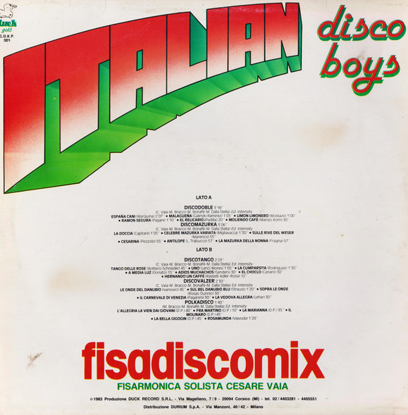 Italian Disco Boys - Fisadiscomix | Duck Record (G.D.K.P. 001) - 2