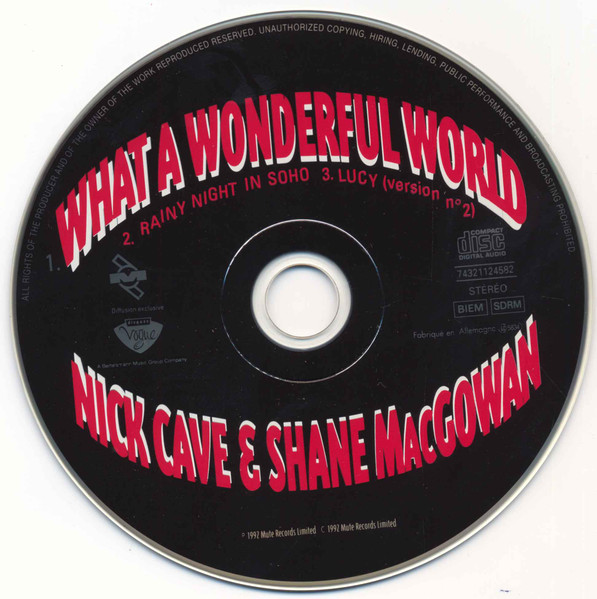 Nick Cave & Shane MacGowan - What A Wonderful World | Mute (74321124582) - 3