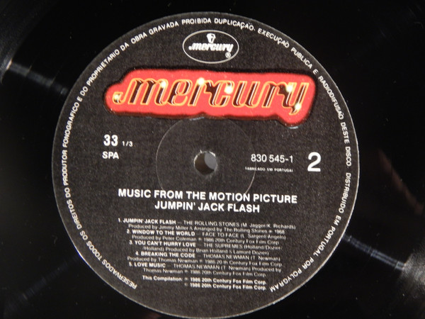 Various - Jumpin' Jack Flash (Music From The Motion Picture) | Mercury (830 545-1) - 2