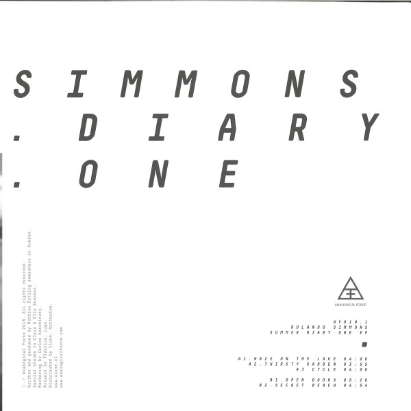Rolando Simmons - Summer Diary One EP | Analogical Force (AF019.1) - 2 Rolando Simmons - Summer Diary One EP | Analogical Force (AF019.1) - 2