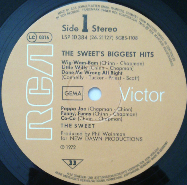 The Sweet - The Sweet's Biggest Hits | RCA Victor (LSP 10 384) - 4