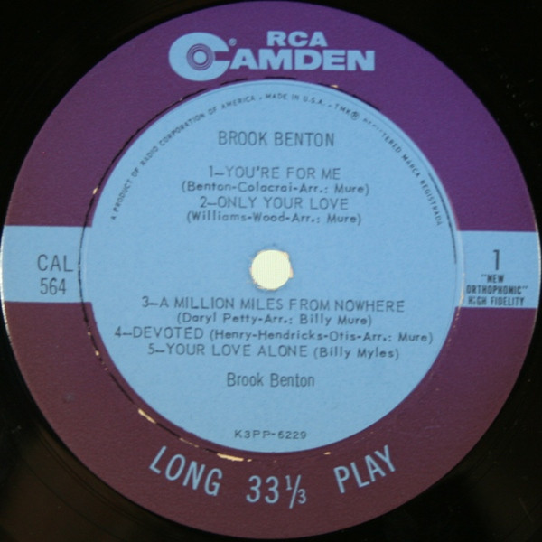 Brook Benton - Brook Benton | RCA Camden (CAL 564) - 3