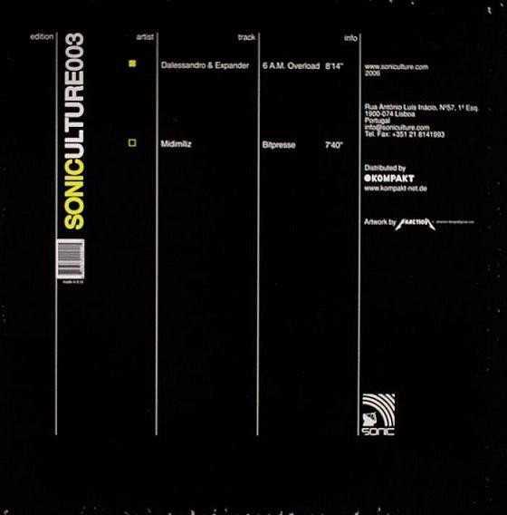 Billy Dalessandro & Expander / Midi Miliz - Soniculture003 | Soniculture (SONICULTURE 003) - main