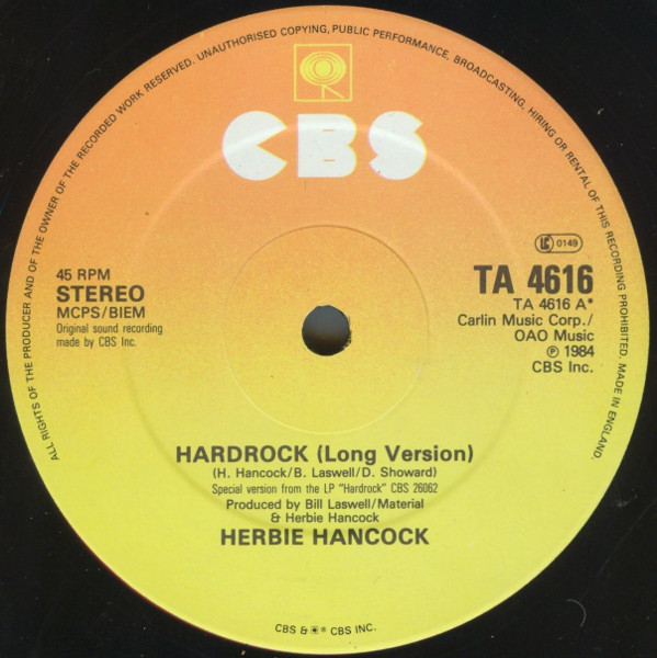 Herbie Hancock - Hardrock | CBS (TA 4616) - 3