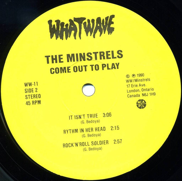 The Minstrels - Come Out To Play (EP) [Vinyl] | What Wave Records (WW-11) - 4