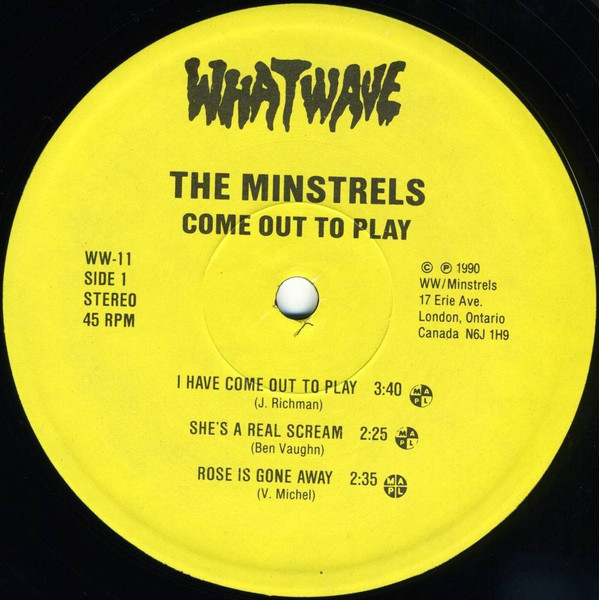 The Minstrels - Come Out To Play (EP) [Vinyl] | What Wave Records (WW-11) - 3