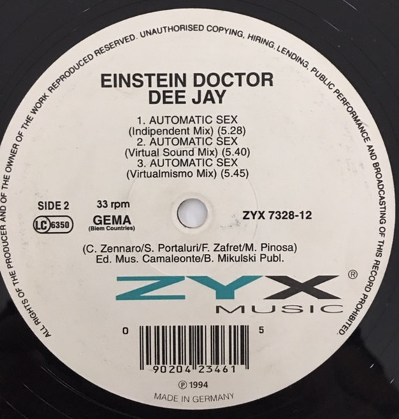 Einstein Doctor DJ - Automatik Sex | ZYX Music (ZYX 7328-12) - 3