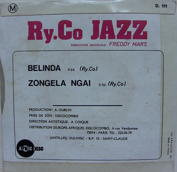 Le Ry-Co Jazz - Belinda / Zongela Ngai | Afric Disc (D 111) - 2 Le Ry-Co Jazz - Belinda / Zongela Ngai | Afric Disc (D 111) - 2