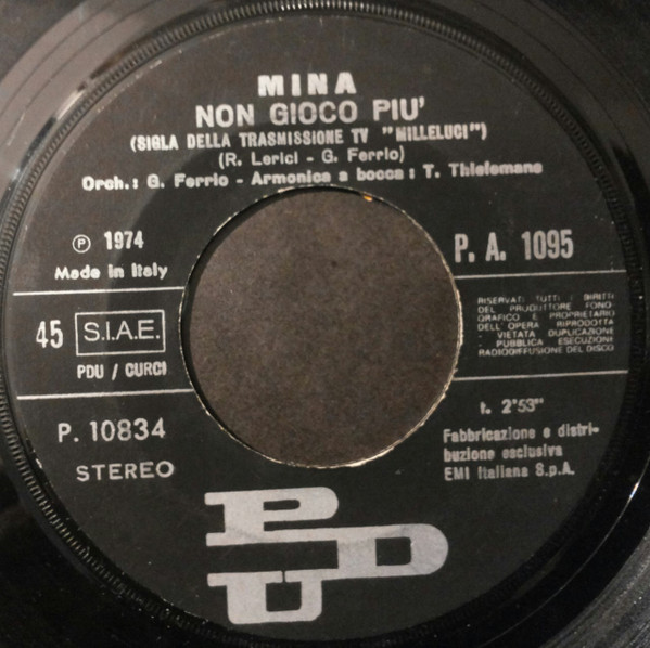 Mina - Non Gioco Più | PDU (P.A. 1095) - 3