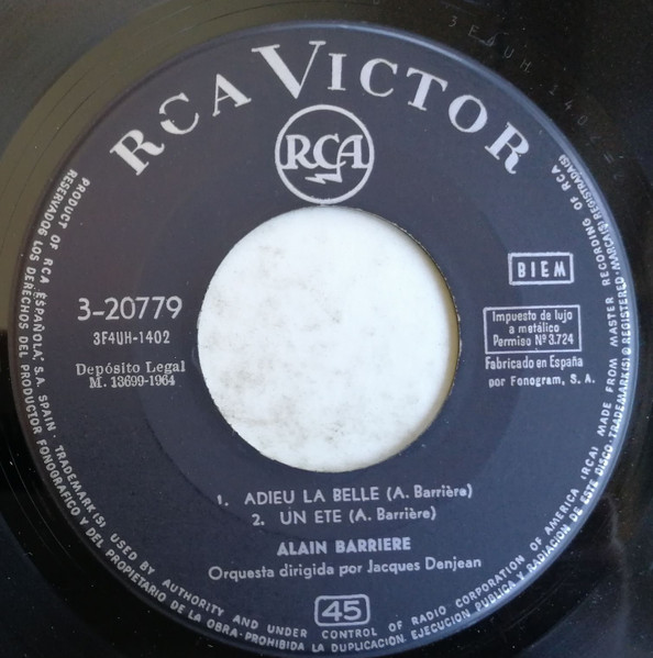 Alain Barrière - Ma Vie | RCA Victor (3-20779) - 4 Alain Barrière - Ma Vie | RCA Victor (3-20779) - 4