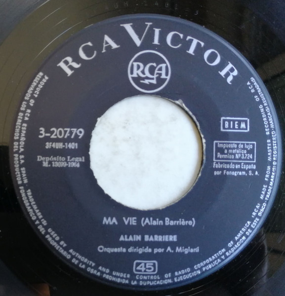 Alain Barrière - Ma Vie | RCA Victor (3-20779) - 3 Alain Barrière - Ma Vie | RCA Victor (3-20779) - 3
