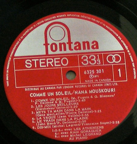 Nana Mouskouri - Comme Un Soleil | Fontana (6325 301) - 4