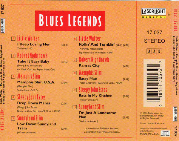 Little Walter , Memphis Slim , Sleepy John Estes , Sunnyland Slim - Blues Legends | LaserLight Digital (17 037) - 2
