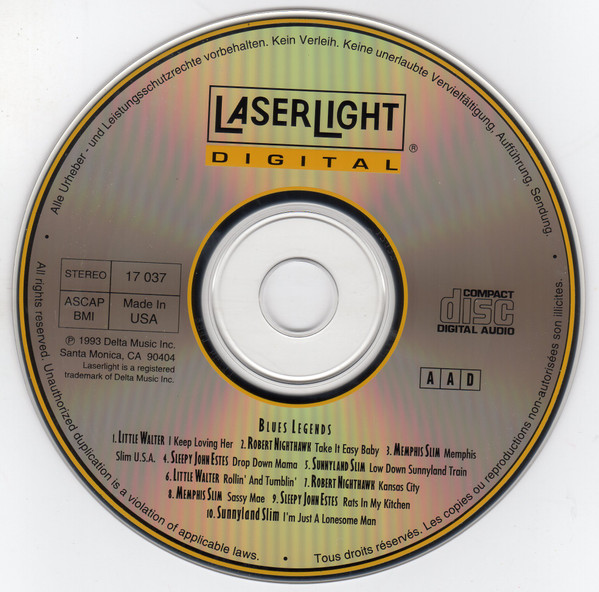 Little Walter , Memphis Slim , Sleepy John Estes , Sunnyland Slim - Blues Legends | LaserLight Digital (17 037) - 3