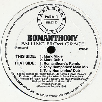Romanthony - Falling From Grace (Remixes) | Paramodo Records (PARA 2) - main