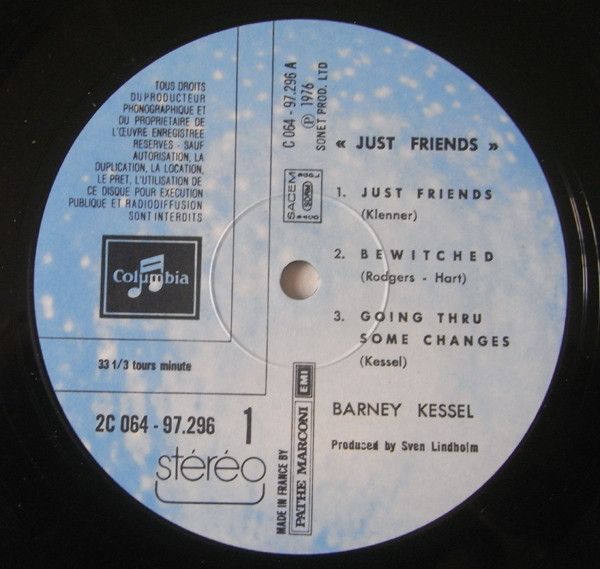 Barney Kessel - Just Friends | Columbia (2C 064 97296) - 3 Barney Kessel - Just Friends | Columbia (2C 064 97296) - 3