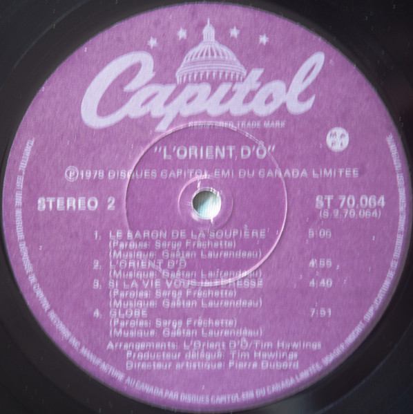 L'Orient D'Ô - L'Orient D'Ô | Capitol Records (ST 70.064) - 4