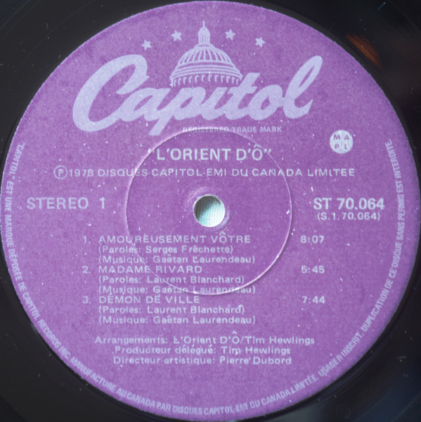 L'Orient D'Ô - L'Orient D'Ô | Capitol Records (ST 70.064) - 3
