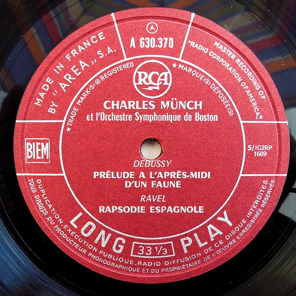 Claude Debussy / Maurice Ravel , Charles Munch Et L' Boston Symphony Orchestra - Prélude À L'après-midi D'un Faune / Rapsodie Espagnole - Boléro - La Valse | RCA (630 370) - 3