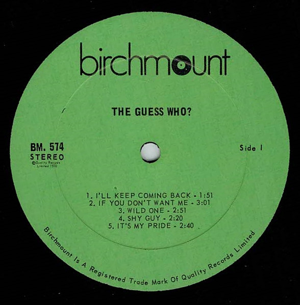 The Guess Who - The Guess Who [Vinyl] | Birchmount (BM574) - 3