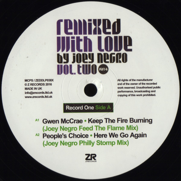 Joey Negro - Remixed With Love By Joey Negro (Vol. Two) (Part B) | Z Records (ZEDDLP038X) - 3 Joey Negro - Remixed With Love By Joey Negro (Vol. Two) (Part B) | Z Records (ZEDDLP038X) - 3