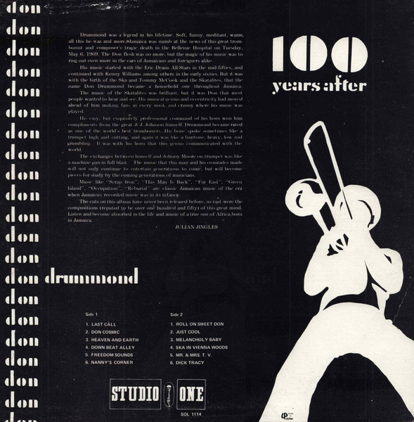 Don Drummond - 100 Years After | Studio One (SOL 1114) - 2