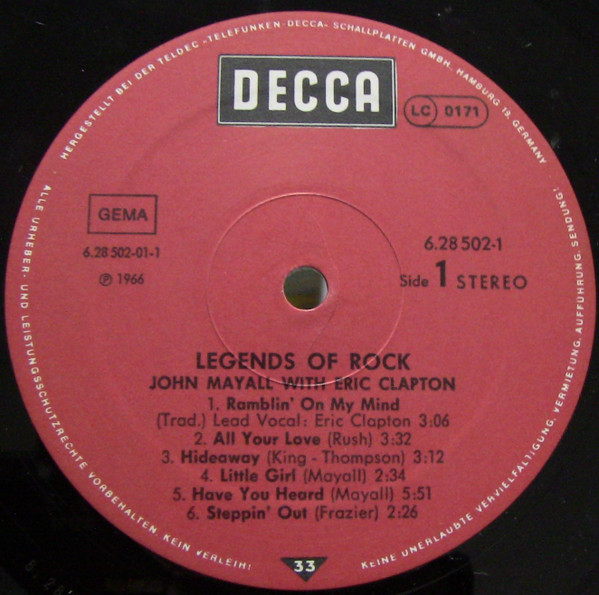 John Mayall - The Legends Of Rock | Decca (6.28502 DP) - 3