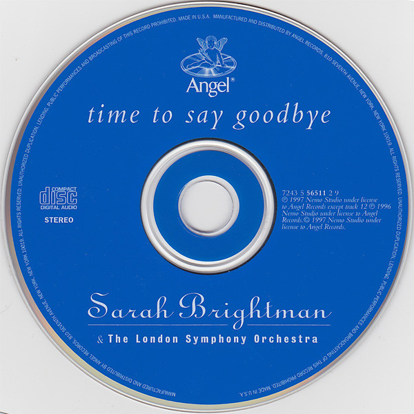 Sarah Brightman & London Symphony Orchestra - Time To Say Goodbye | Angel Records (CDC 556511) - 3 Sarah Brightman & London Symphony Orchestra - Time To Say Goodbye | Angel Records (CDC 556511) - 3