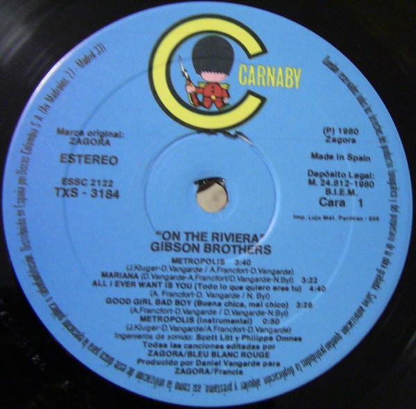 Gibson Brothers - On The Riviera | Carnaby (TXS 3184) - 3