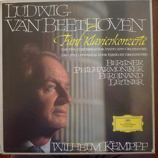 Ludwig van Beethoven - Berliner Philharmoniker , Ferdinand Leitner , Wilhelm Kempff - Fünf Klavierkonzerte | Deutsche Grammophon (SLPM 138770/73) - main