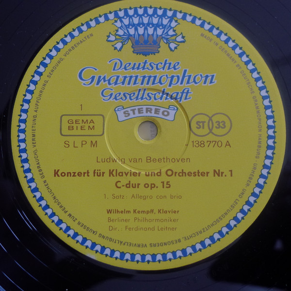 Ludwig van Beethoven - Berliner Philharmoniker , Ferdinand Leitner , Wilhelm Kempff - Fünf Klavierkonzerte | Deutsche Grammophon (SLPM 138770/73) - 2