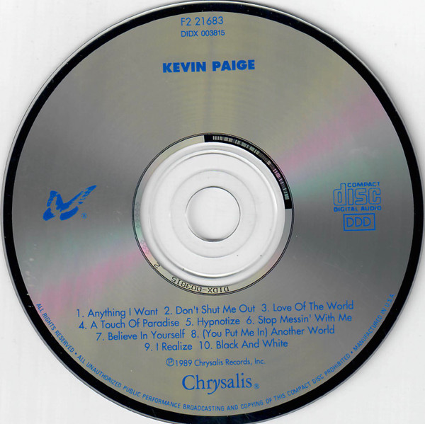 Kevin Paige - Kevin Paige | Chrysalis (F2 21683) - 3 Kevin Paige - Kevin Paige | Chrysalis (F2 21683) - 3