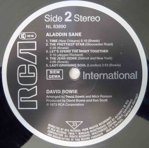 David Bowie - Aladdin Sane | RCA International (NL 83890) - 4 David Bowie - Aladdin Sane | RCA International (NL 83890) - 4