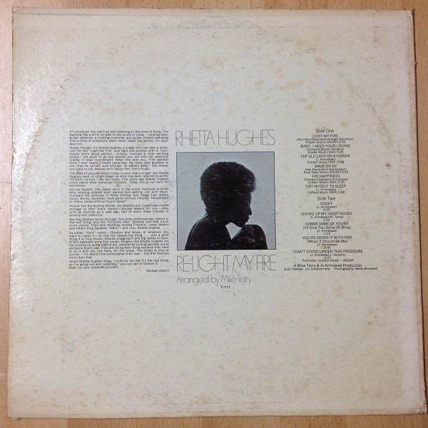 Rhetta Hughes - Re-Light My Fire | Tetragrammaton Records (T - 111) - 2