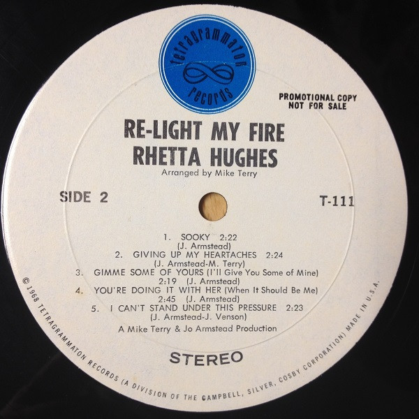 Rhetta Hughes - Re-Light My Fire | Tetragrammaton Records (T - 111) - 4