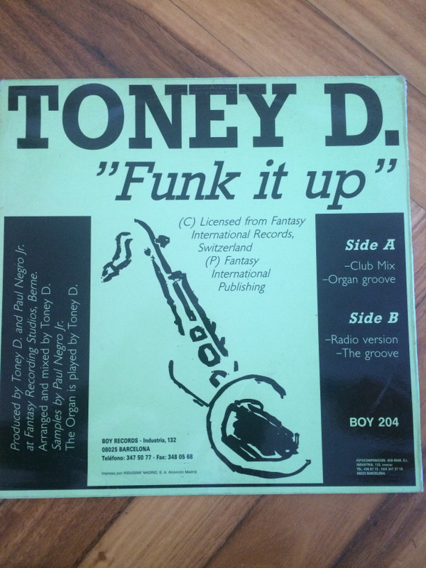 Toney D - Funk It Up | Boy Records (BOY-204) - 2 Toney D - Funk It Up | Boy Records (BOY-204) - 2