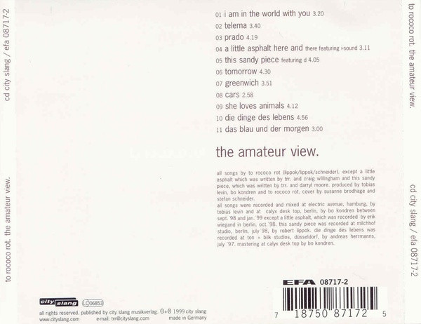 To Rococo Rot - The Amateur View | City Slang (08717-2) - 2 To Rococo Rot - The Amateur View | City Slang (08717-2) - 2