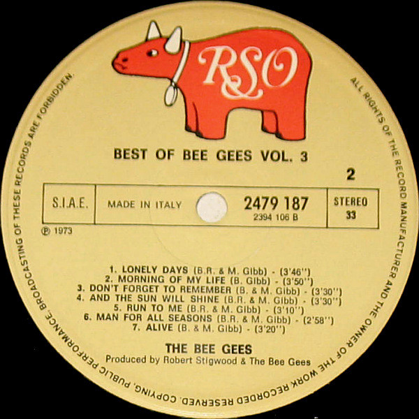 Bee Gees - Best Of Bee Gees - Vol. 3 | RSO (2479 187) - 4 Bee Gees - Best Of Bee Gees - Vol. 3 | RSO (2479 187) - 4