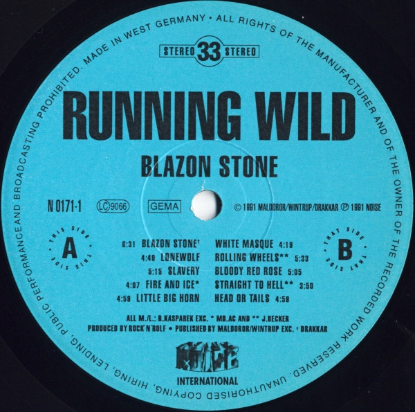 Running Wild - Blazon Stone | Noise International (N 0171-1) - 3