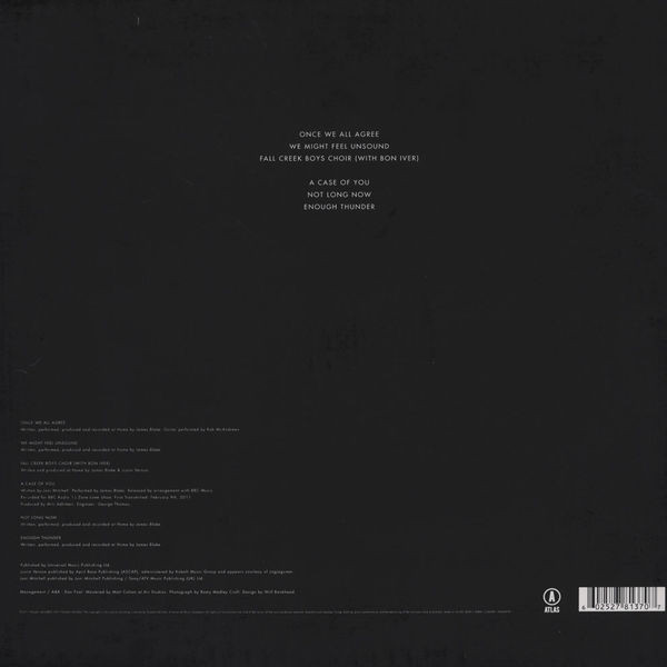 James Blake - Enough Thunder | Atlas Recordings (ATLAS07LP) - 2