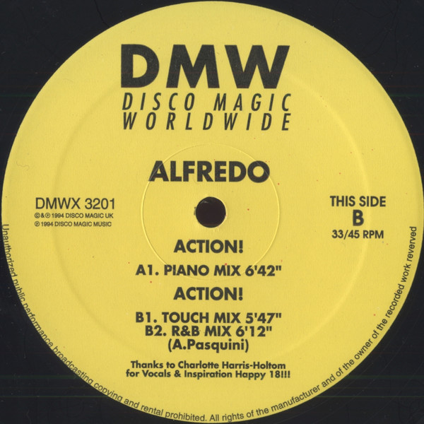 Alfredo - Action! | Disco Magic UK (DMWX 3201) - main