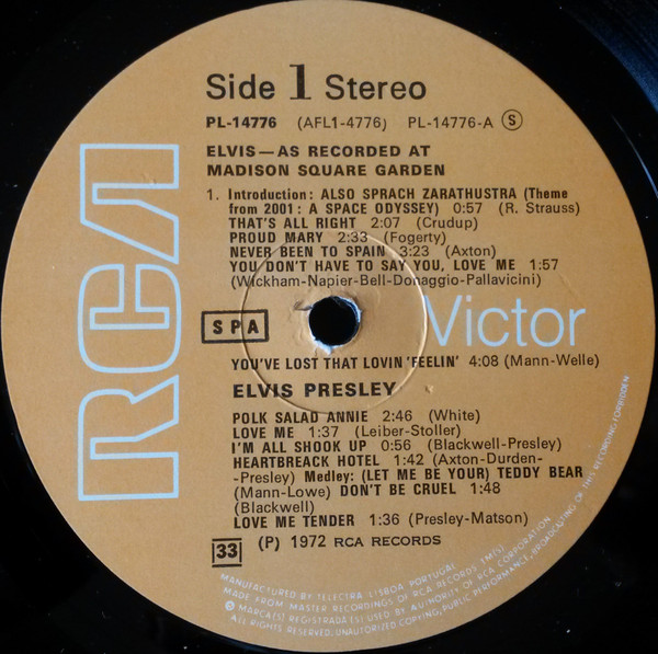 Elvis Presley - Elvis As Recorded At Madison Square Garden | RCA Victor (PL-14776) - 2
